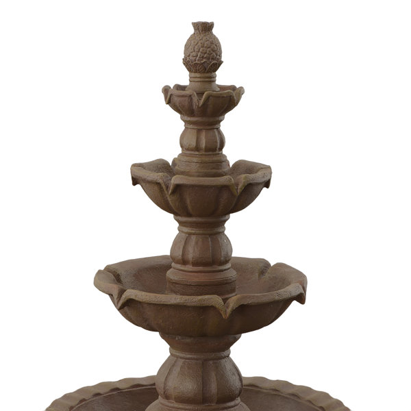 Alcott Hill® Kensett Terra Cotta Four Tiered Garden Water Fountain